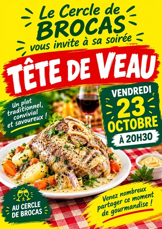 Soirée tête de veau Cercle de Brocas