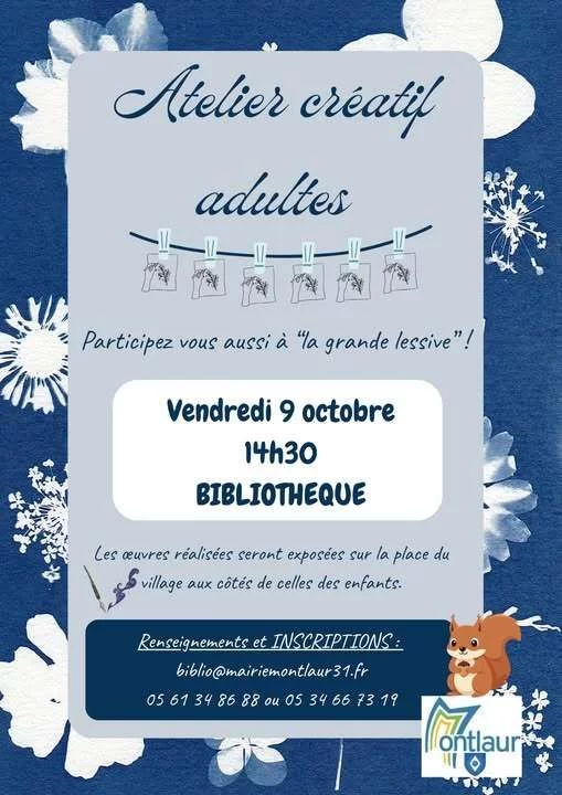 Atelier créatif cyanotype à la bibliothèque de Montlaur