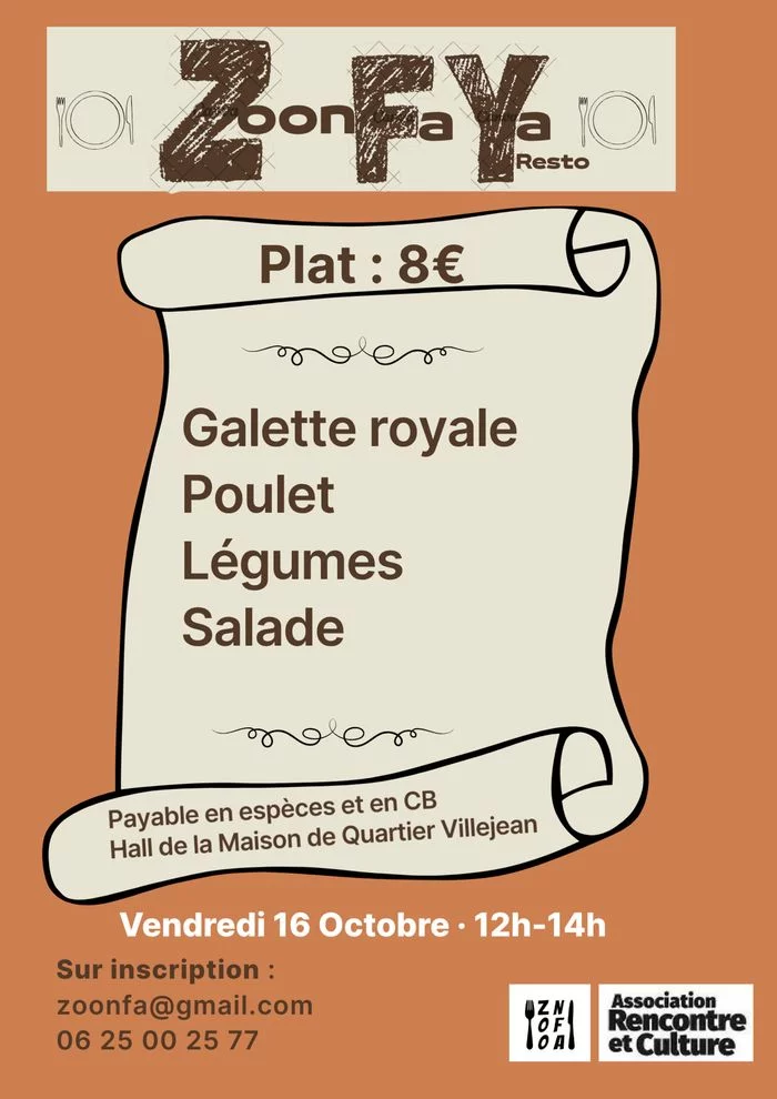 Cantine Zoonfa’Ya :  Repas les vendredis midis