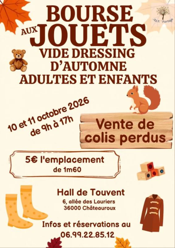 Bourse aux jouets, vide dressing enfants, adultes et vente de colis perdus