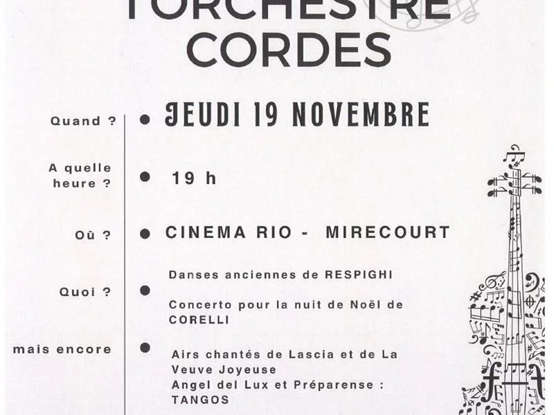 Concert de l'orchestre cordes de l'école intercommunale de musique de Mirecourt