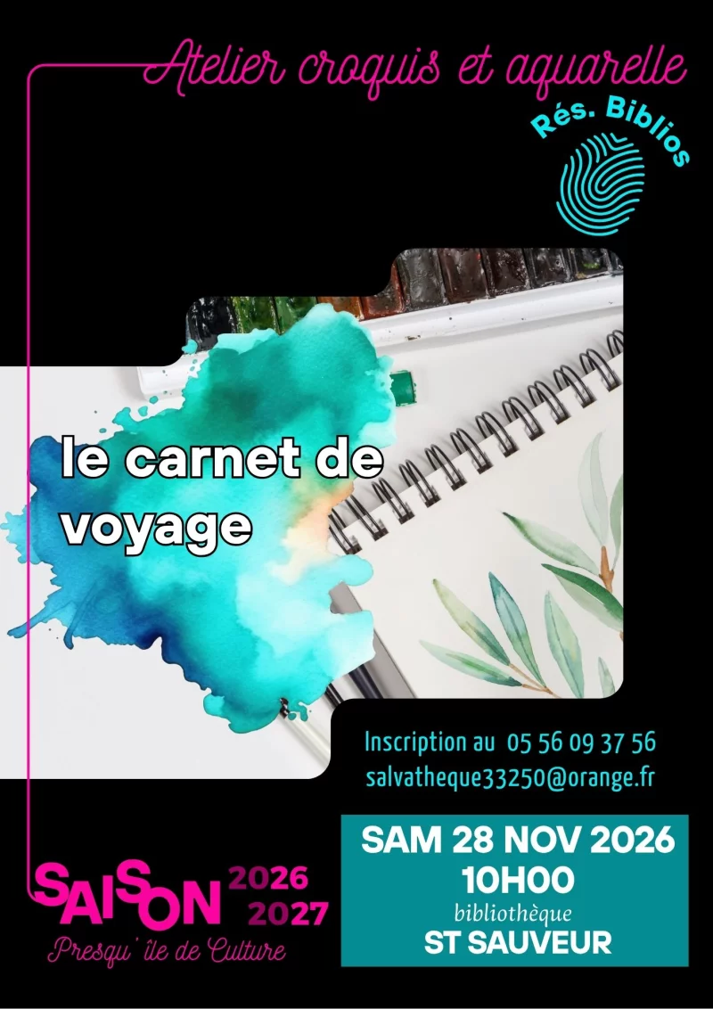 Atelier croquis et aquarelle : carnet de voyage