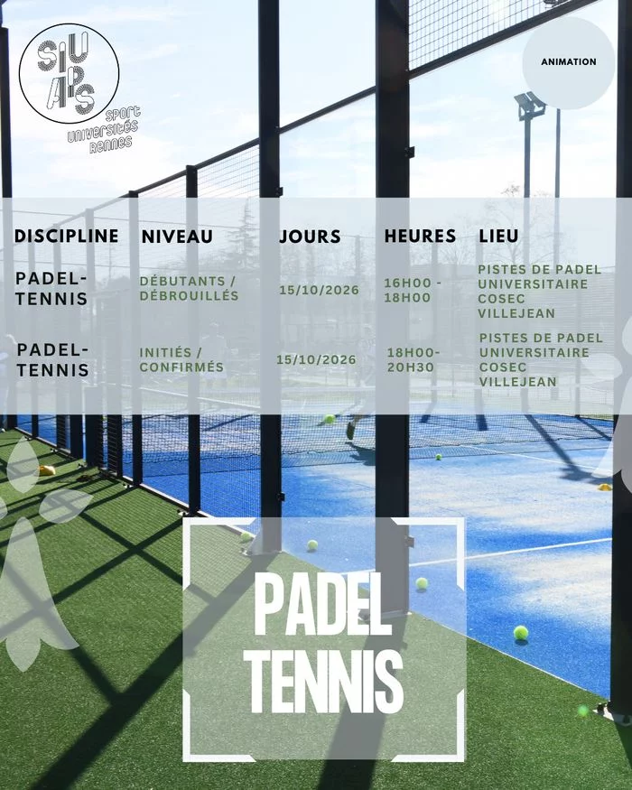 Evènement padel tennis