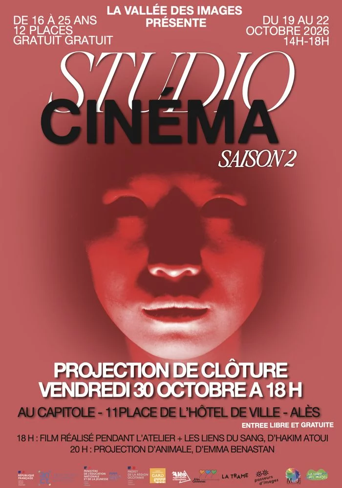 Projection de clôture de l'atelier Le Studio Cinéma, organisée par La Vallée des Images, le 30 octobre à 18 heures.