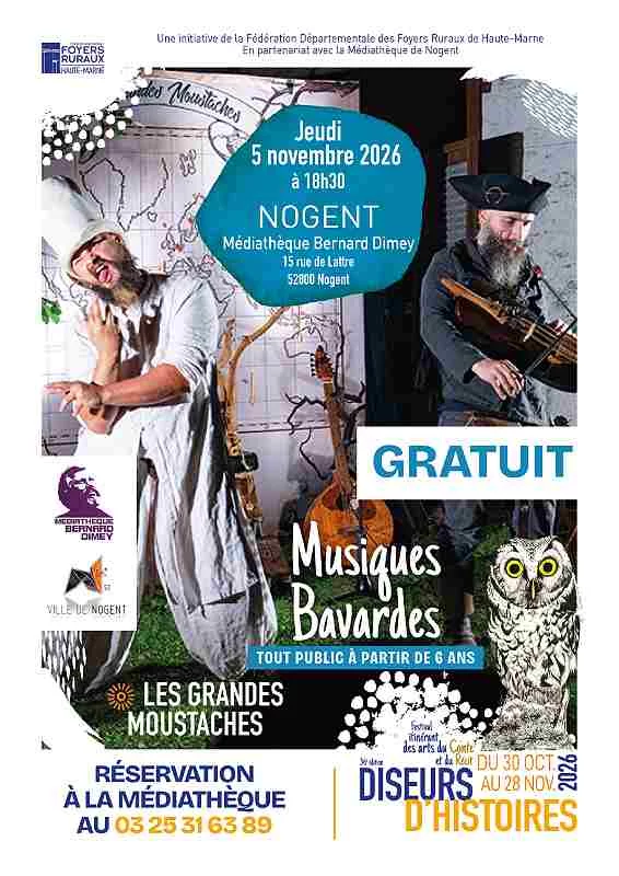 Spectacle musical et familial "Musiques Bavardes" des Grandes Moustaches