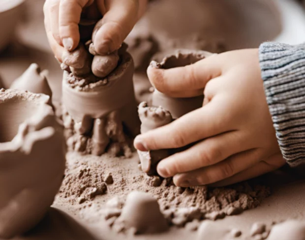Atelier les mains dans la terre, médiathèque d'Assier