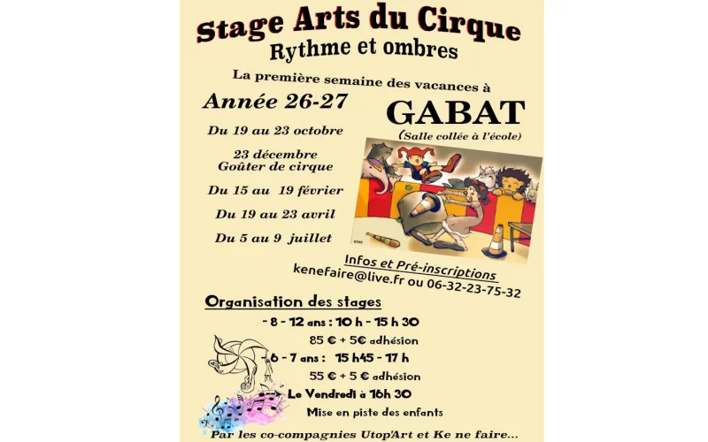 Début du stage "Arts du cirque"