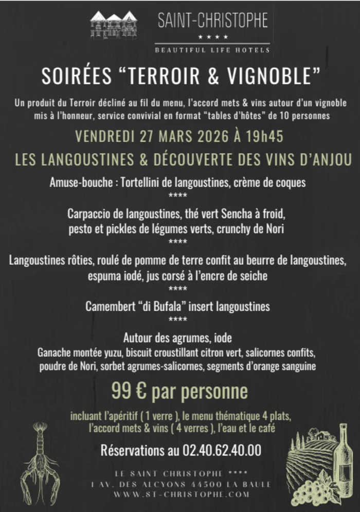 Soirées Terroir et vignoble au restaurant le Saint-Christophe