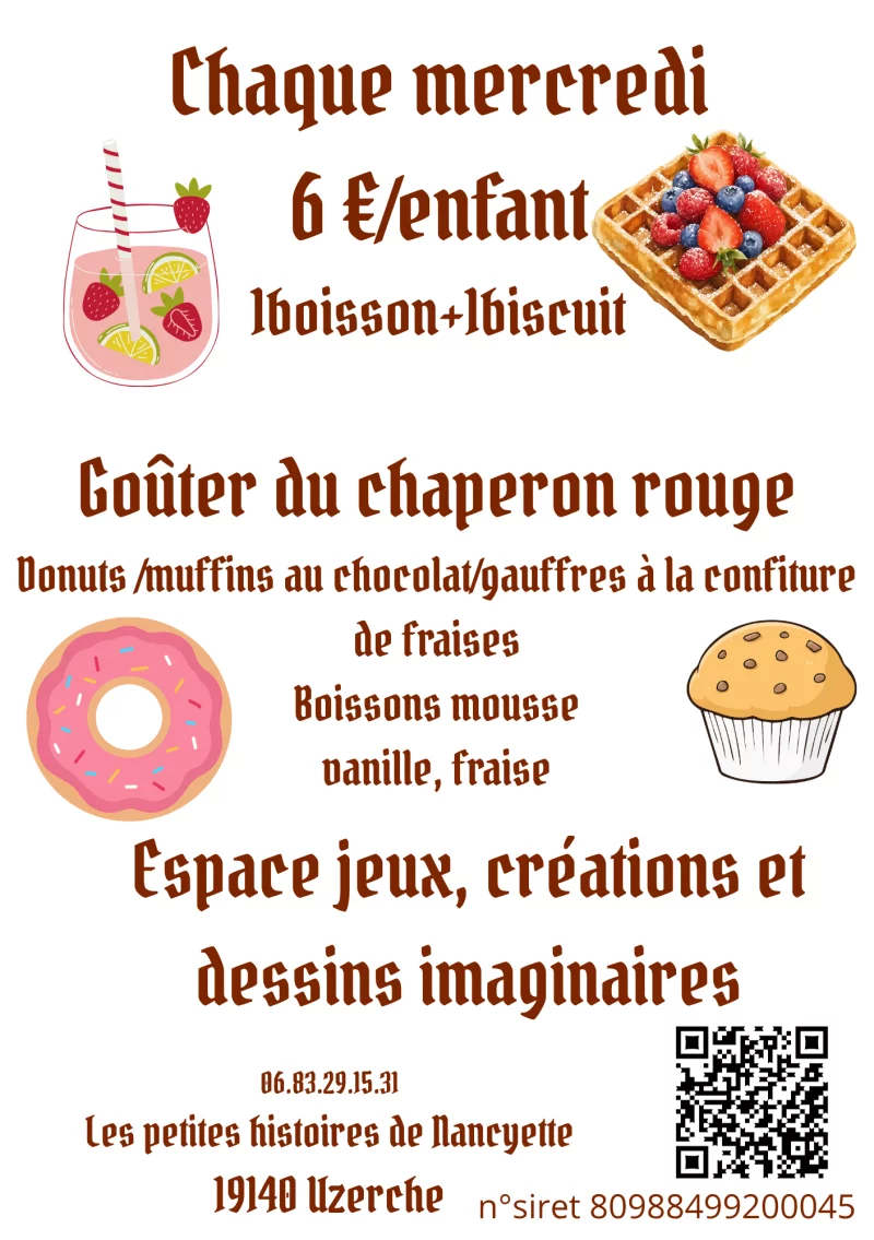 Mercredi après-midi : Goûter du petit chaperon rouge