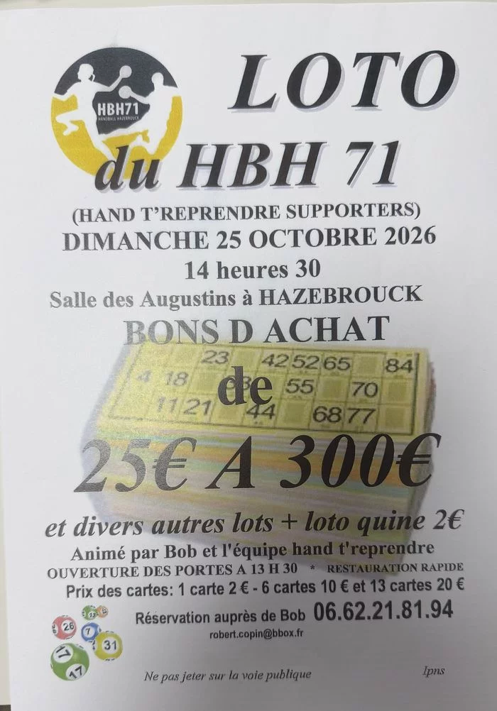 LOTO DU HANDBALL HAZEBROUCK 71