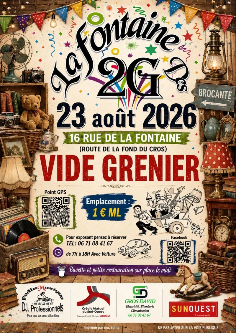 Vide-greniers à La Fontaine des 2 G