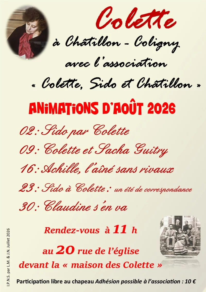 Animations autour de Colette août