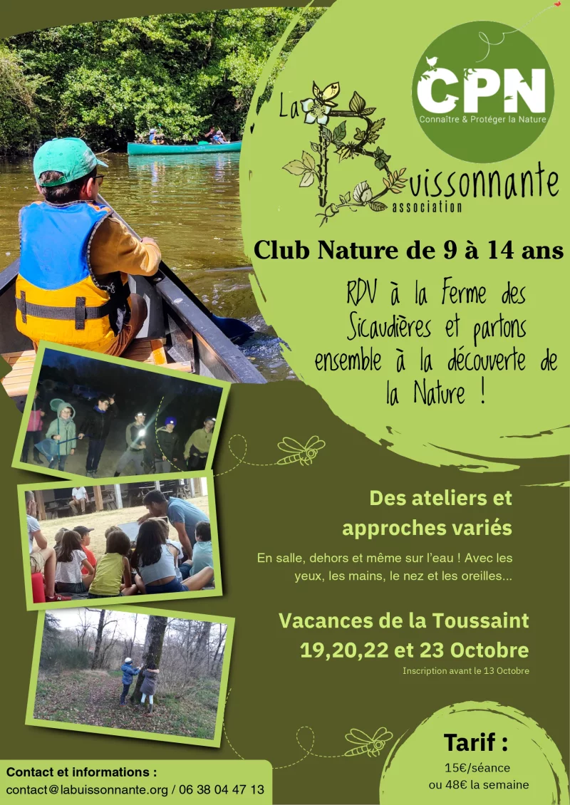 Club Nature - À la découverte des arbres et des baies du bocage, création d'un herbier de feuilles