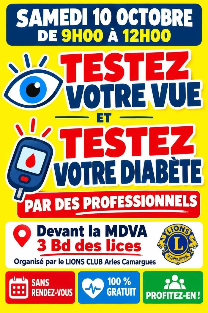 Dépistage gratuit : vue et diabète