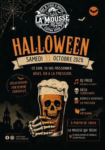 Soirée Halloween à la Mousse qui Tâche