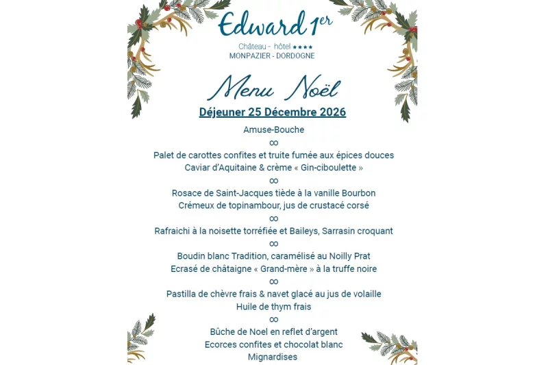 Réveillon de Noël | Restaurant Edward 1er