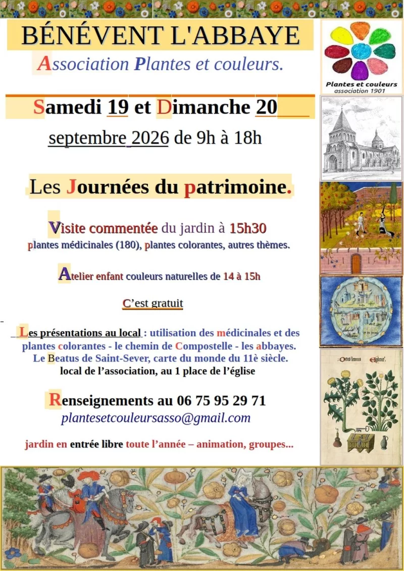 Journées du Patrimoine : accueil et visite au jardin et à l'atelier
