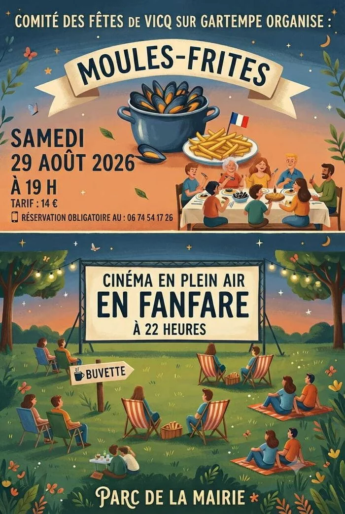 Moules frites et cinéma plein air