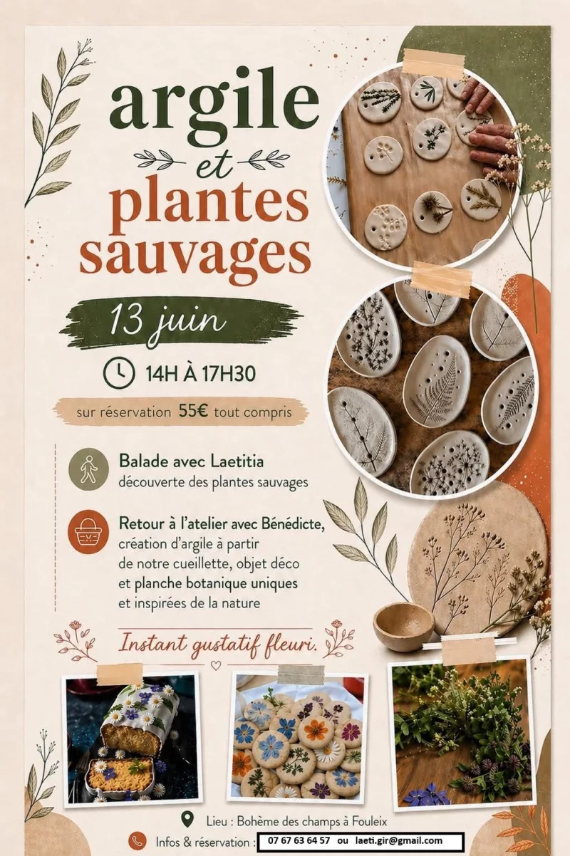 Argile et plantes sauvages