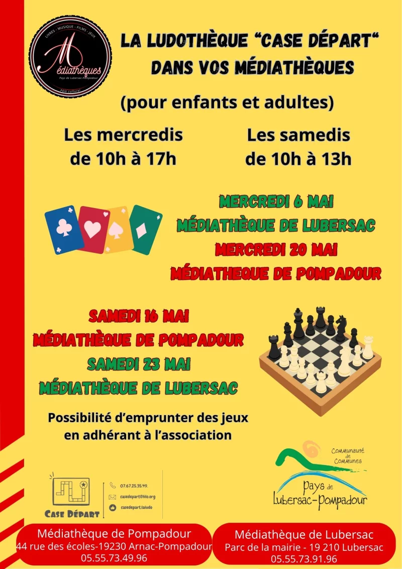 Ludothèque "case départ" à la médiathèque de Pompadour