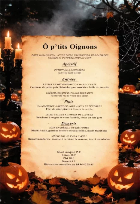 Restaurant O'ptit Oignon - Menu d'Halloween