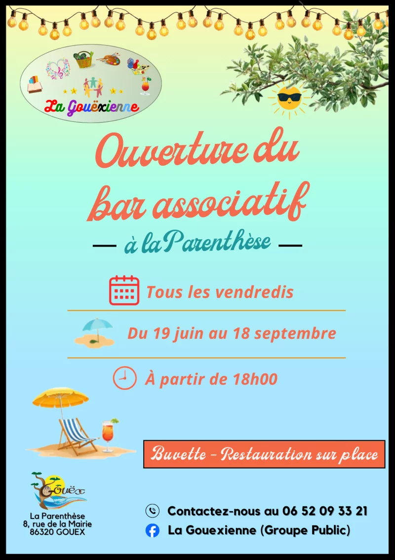 OUVERTURE DU BAR ASSOCIATIF