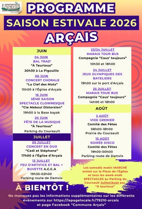 Animation saison estivale à Arçais