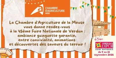 La Chambre d'Agriculture de la Meuse à la 45ème Foire Nationale de Verdun