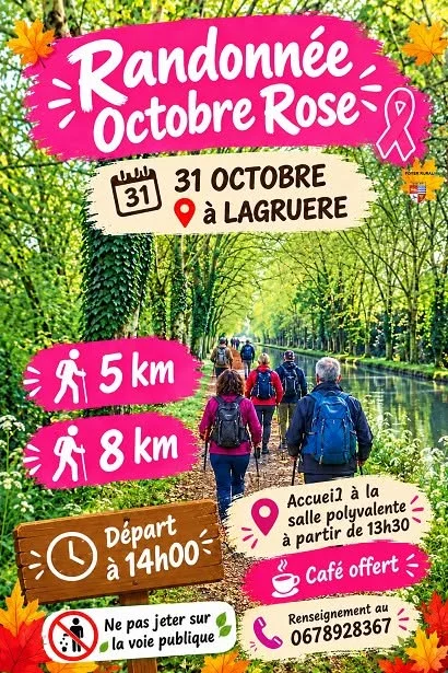 Randonnée Octobre Rose à Lagruère