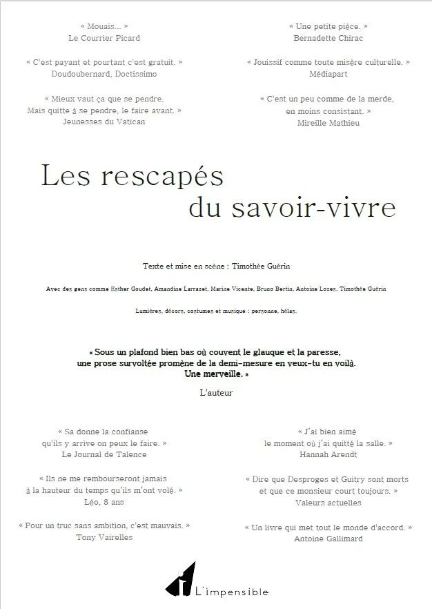 Les rescapés du savoir-vivre