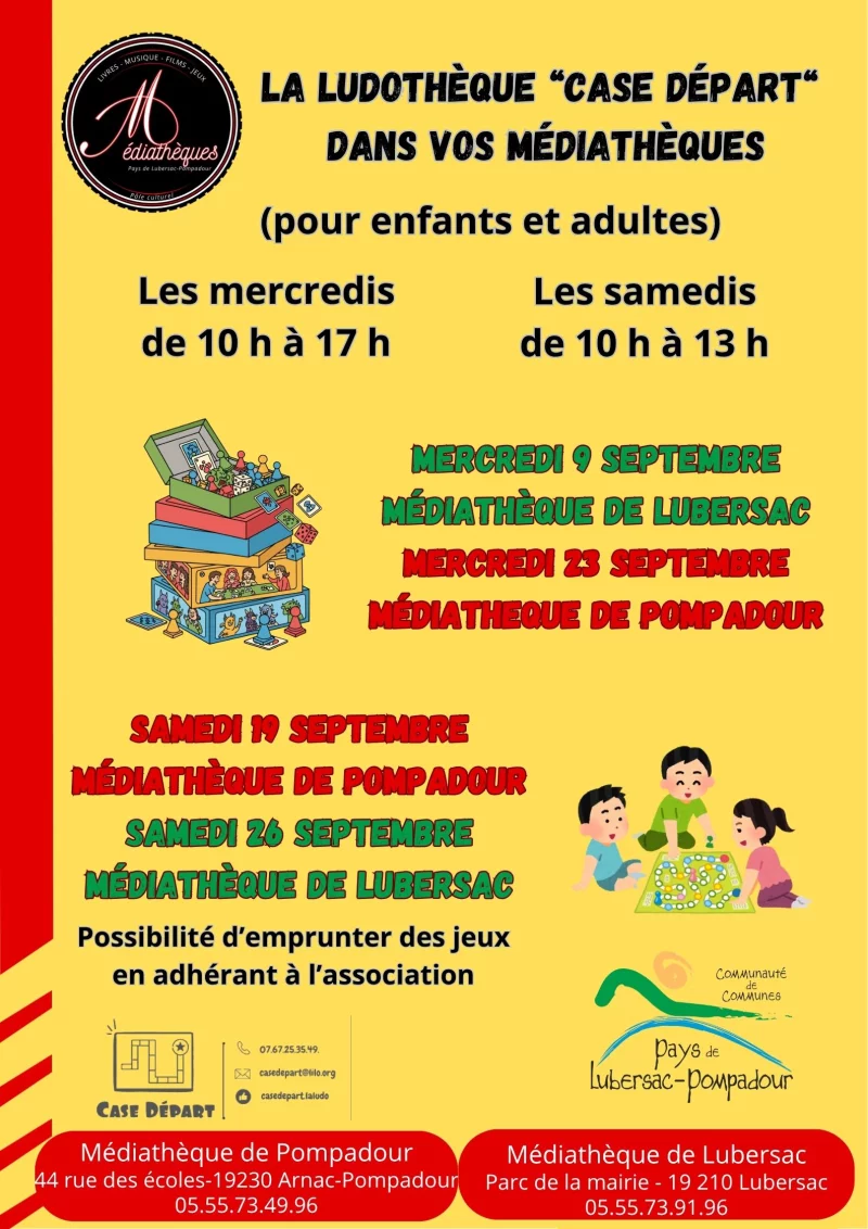 Ludothèque "case départ" à la médiathèque de Pompadour