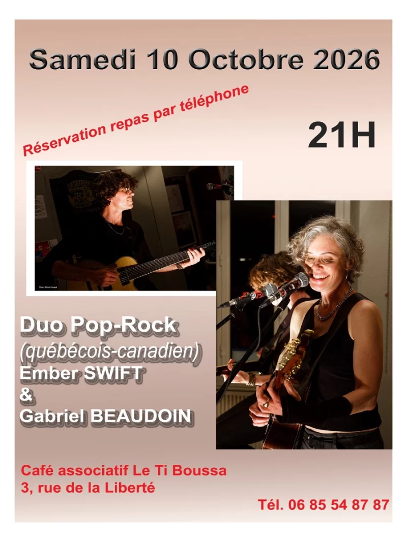 Concert Duo Pop Rock - Ember Swift et Gabriel Beaudouin