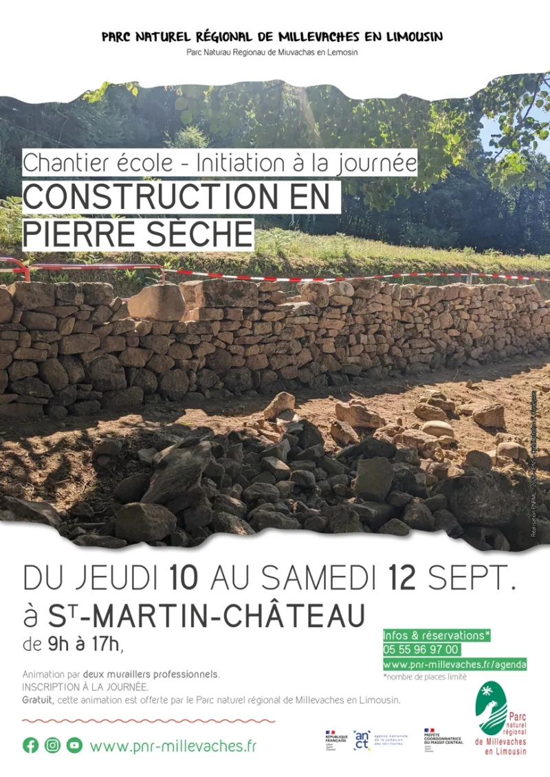 Chantier école de construction en pierre sèche - Initiation à la journée