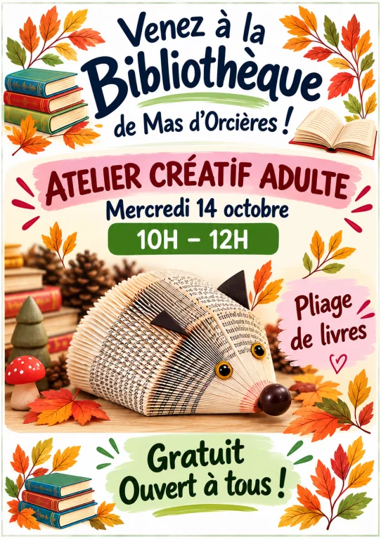 ATELIER CRÉATIF ADULTE - PLIAGE DE LIVRES