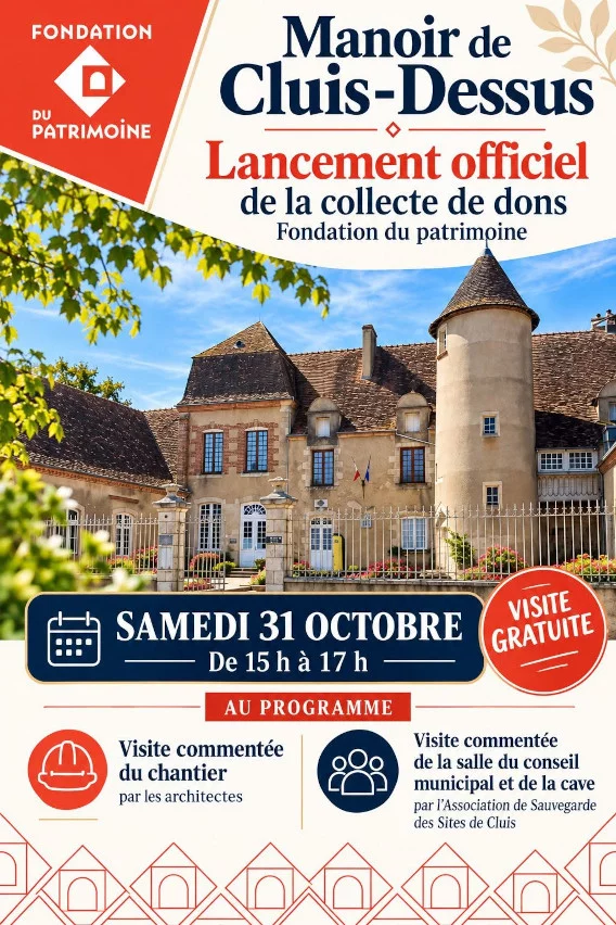 Lancement officiel de collecte de don du Manoir de Cluis-Dessus avec visite commentée