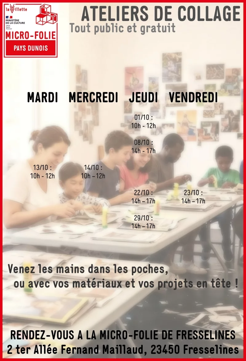 Atelier  collage à la Micro Folie du Pays Dunois