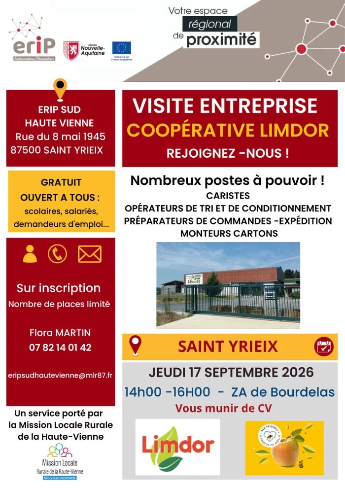 Visite de la coopérative LIMDOR ST YRIEIX