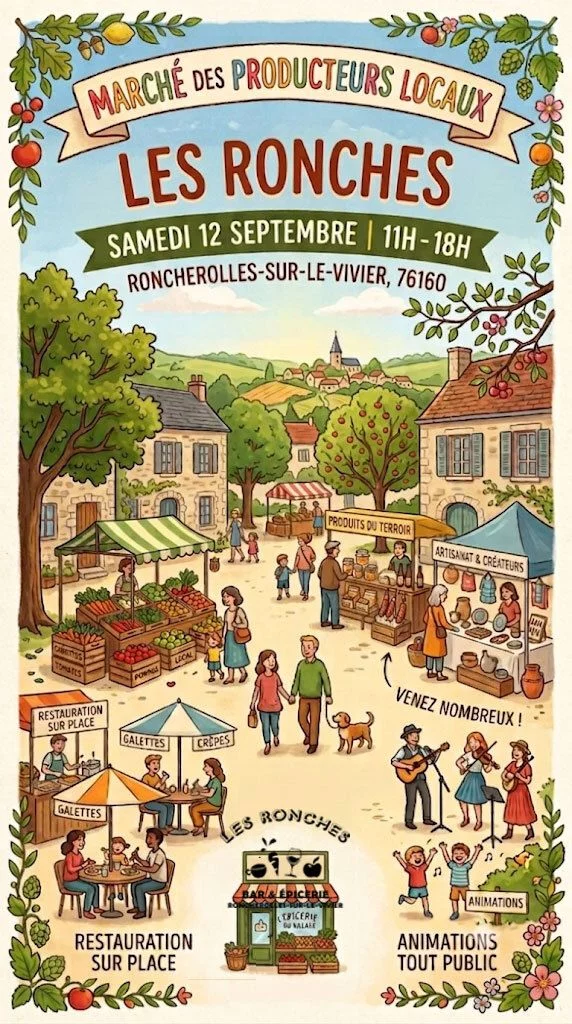 Marché des producteurs locaux à Roncherolles-sur-le-Vivier