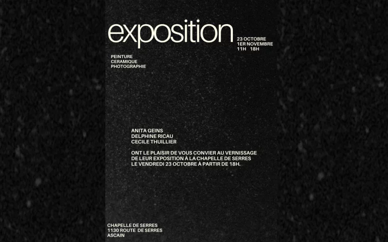 Exposition peinture, céramique, photographie