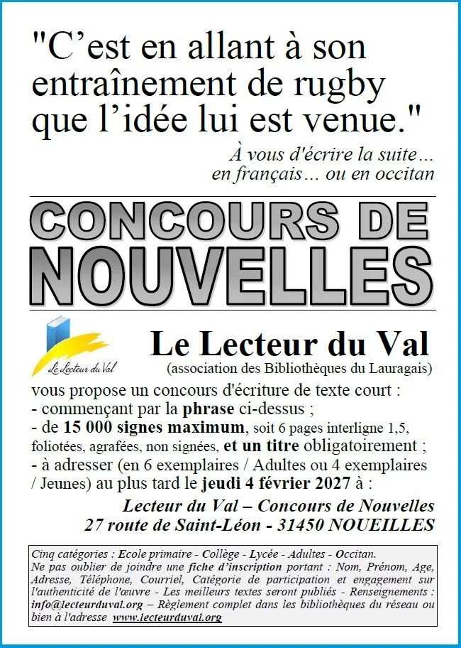 Concours de nouvelles, en français ou en occitan