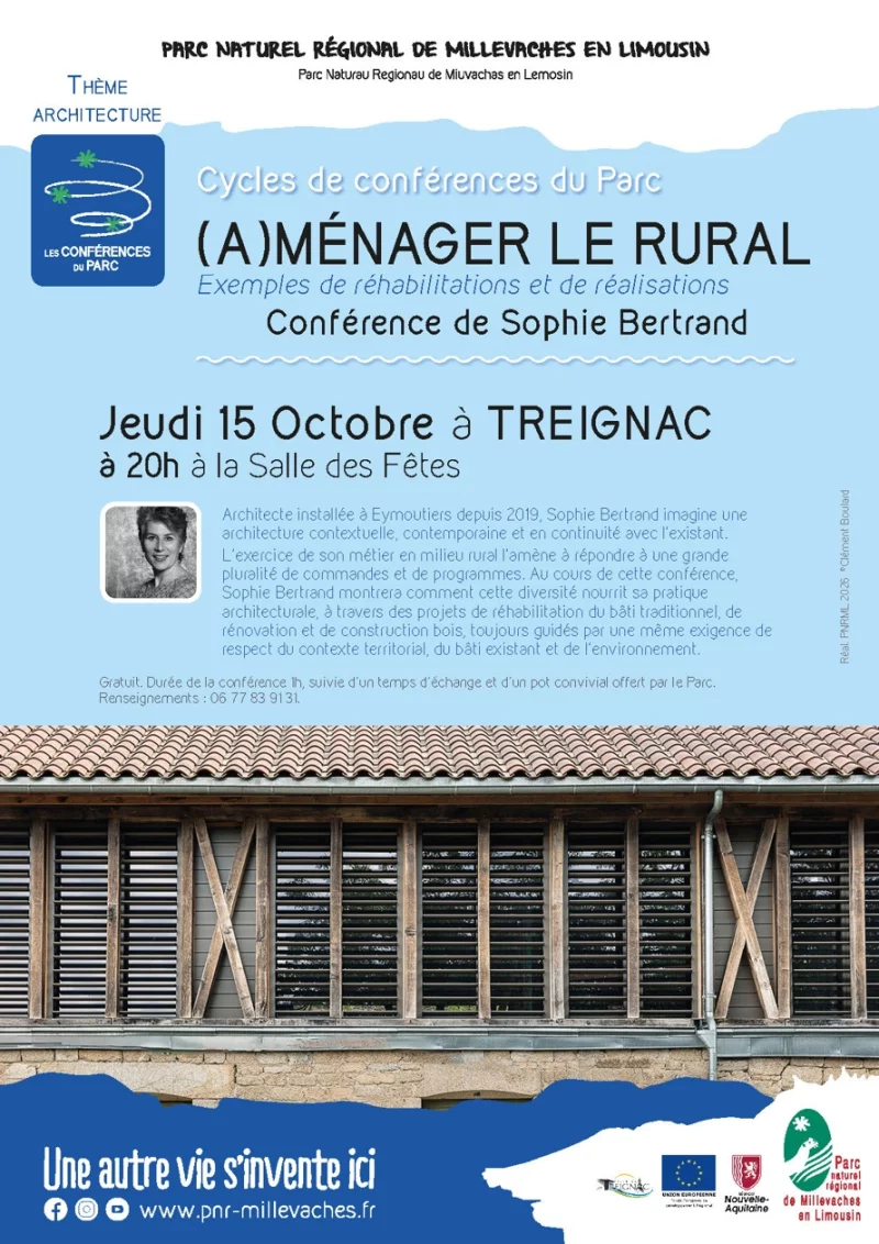 Cycles de conférences du Parc : (A)MÉNAGER LE RURAL par Sophie Bertrand