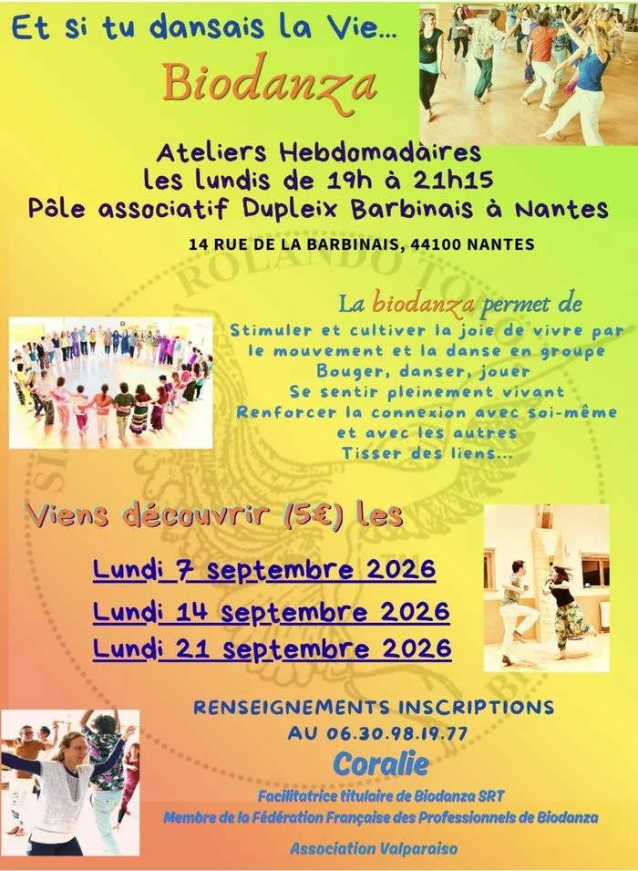 Ateliers découvertes de Biodanza
