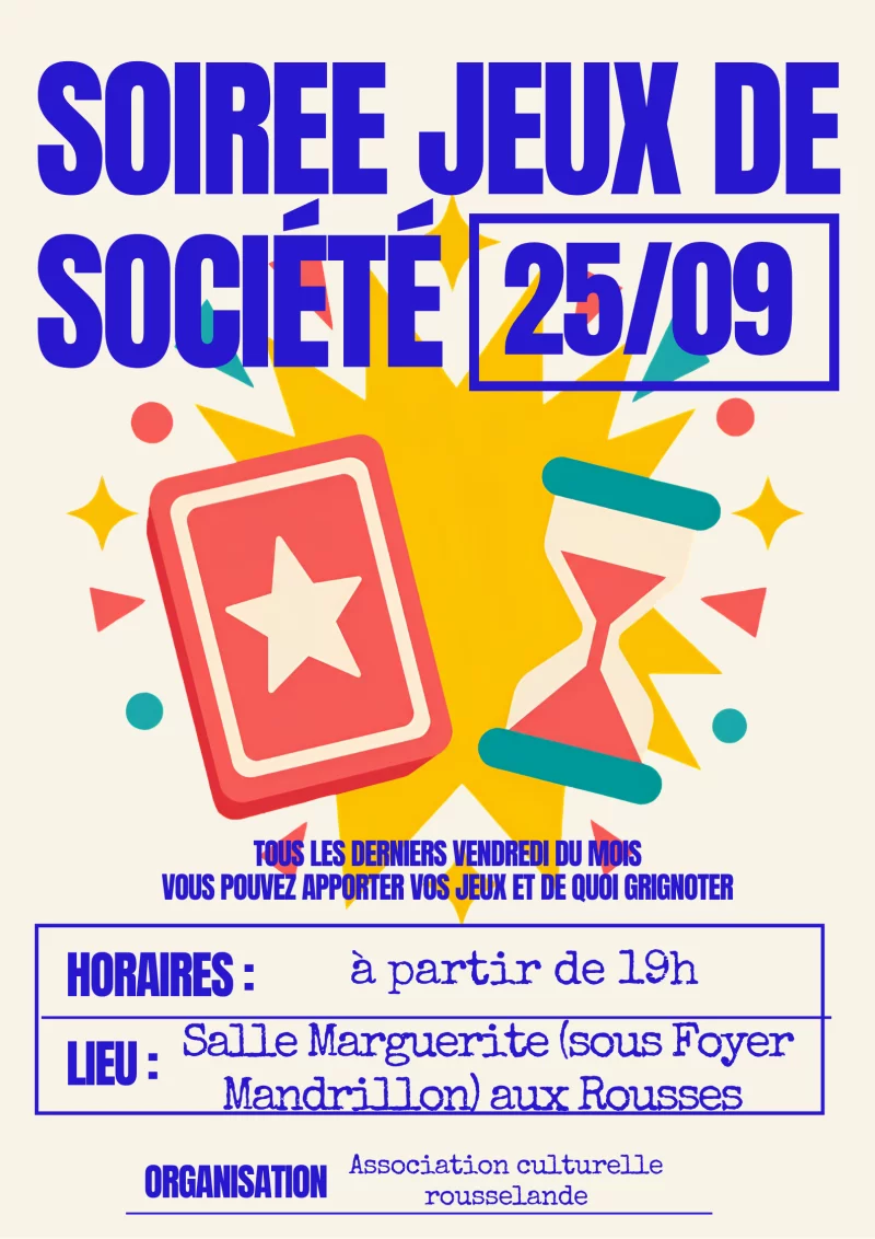 Soirée jeux de société
