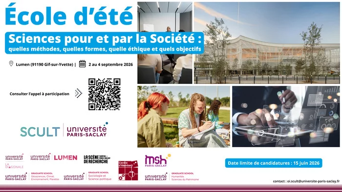 École d'été 2026 · Sciences pour et par la Société :
quelles méthodes, quelles formes, quelle éthique et quels objectifs