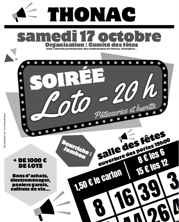 Soirée loto à Thonac