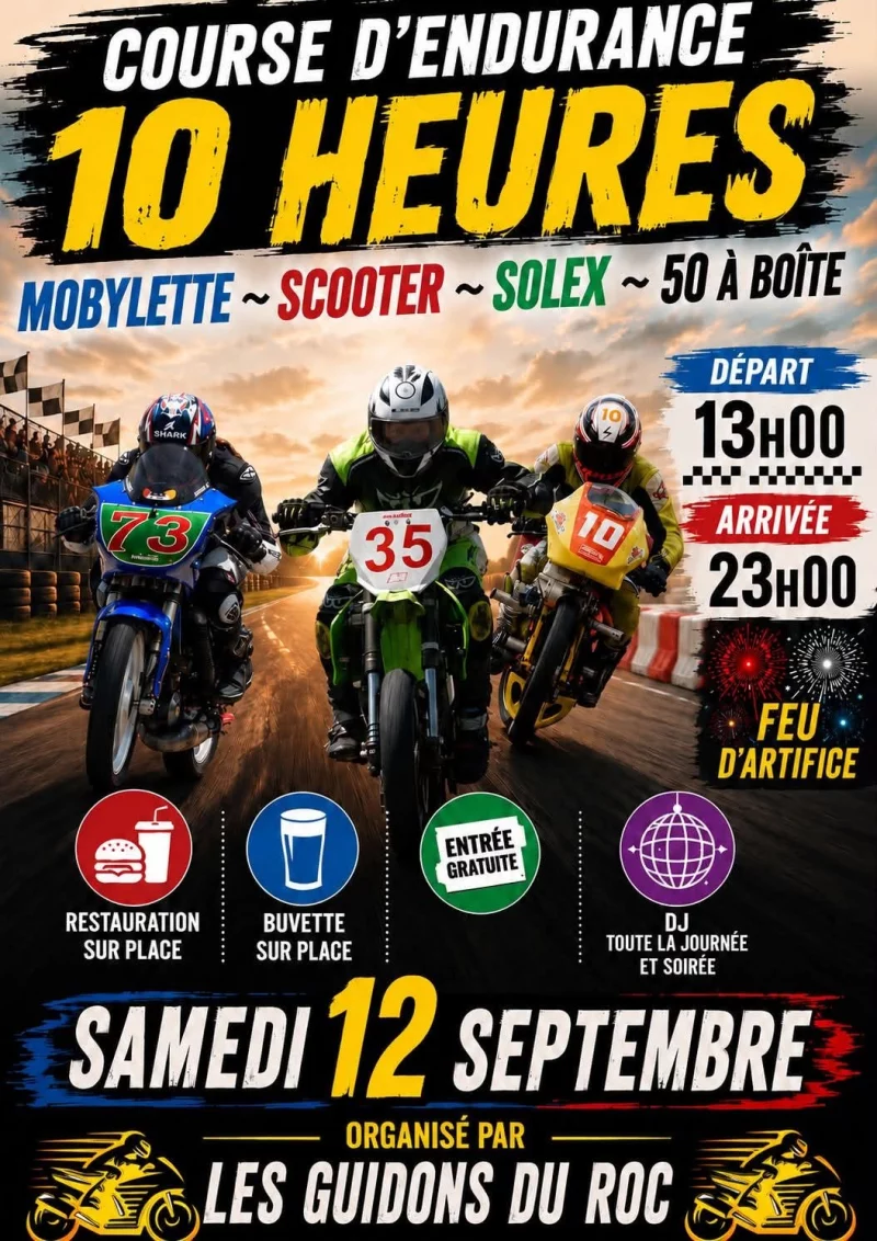 Course d'endurance 10h mobylette - scooter - solex