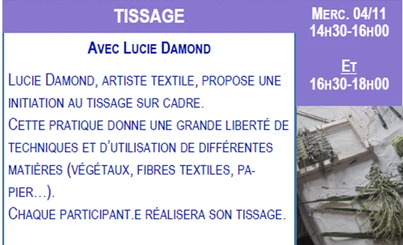Atelier tissage avec Lucie Damond