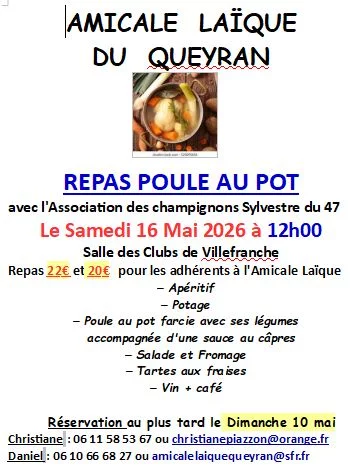 Repas poule au pot
