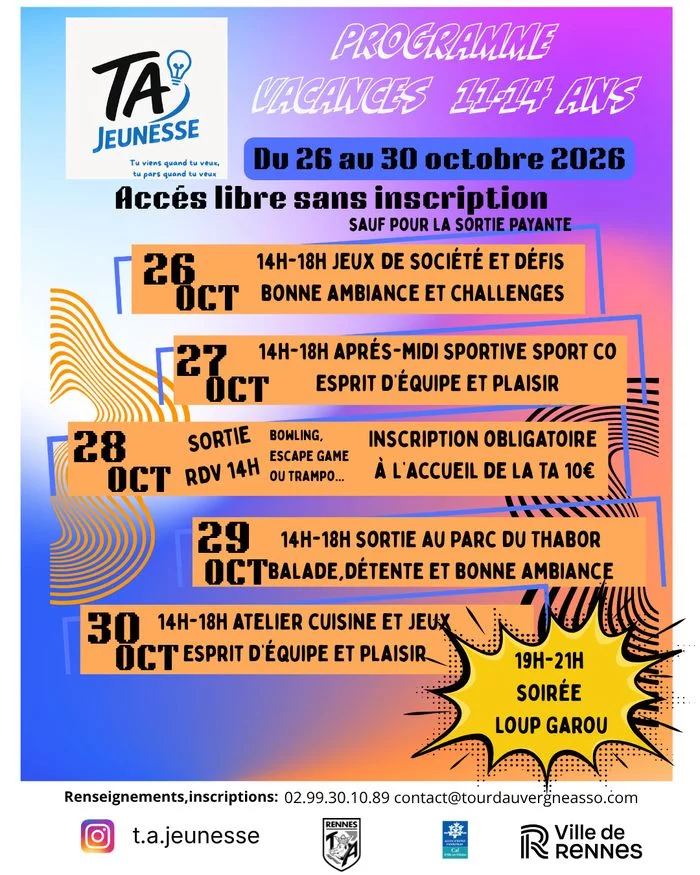 accueil jeunesse 11/14 ans vacances