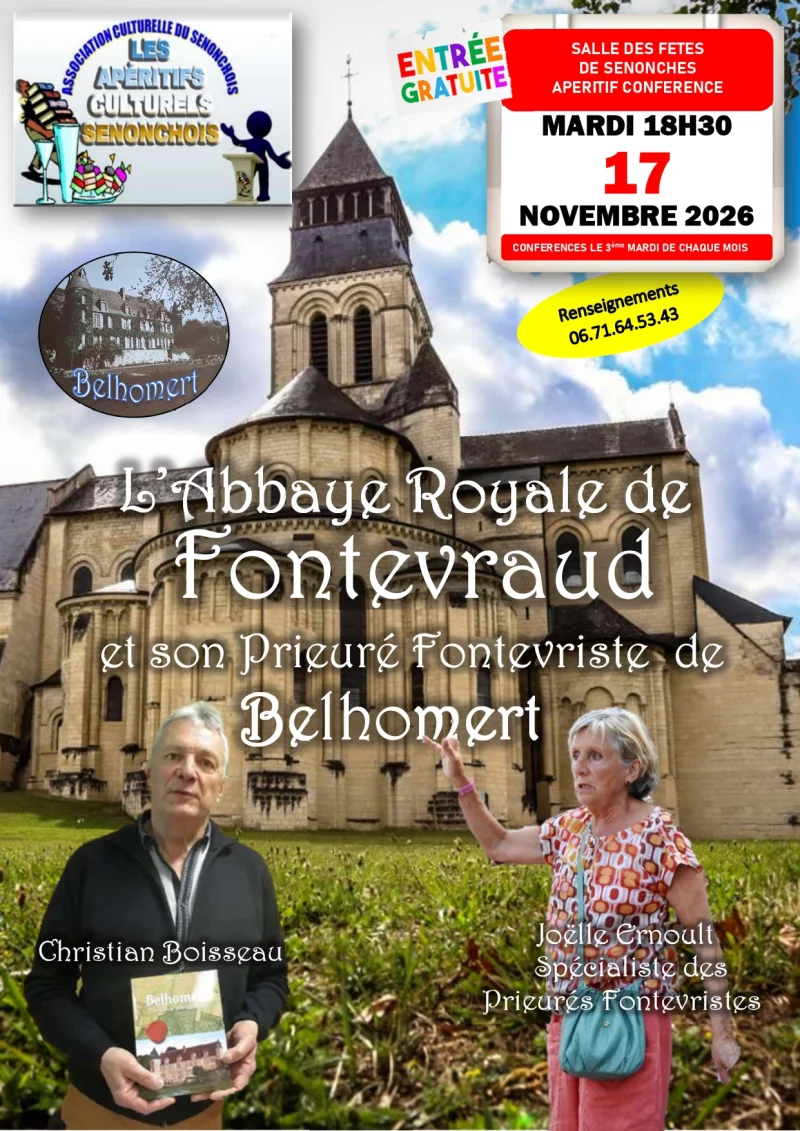 Apéritif & Conférence L'abbaye Royale de Fontevraud et son prieuré Fontevriste de Belhomert